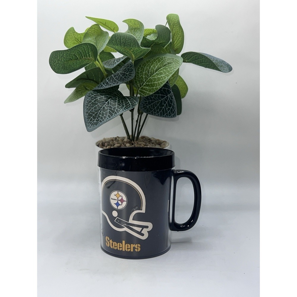 Vintage 1976 Thermo Serv Pittsburgh Steelers‎ Plastic Coffee Mug 8 oz